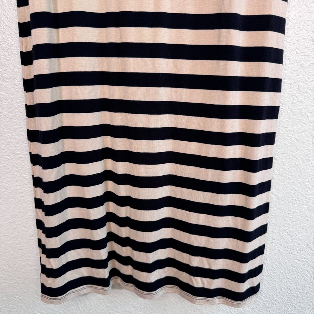 Rachel Parcell T Shirt Dress Womens XL Stripe Rayon Jersey Casual Soft Black Tan - Picture 5 of 11
